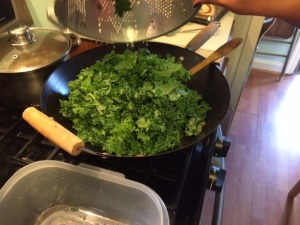 Kale in wok