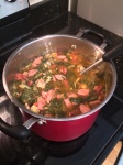 Rustic Chicken and Kale Soup with Smoked Sausage